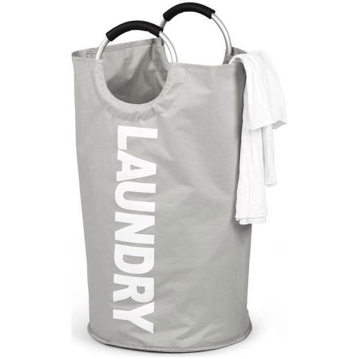 Laundry basket 90L gris panier à linge armoire bac de sale corbeille rangement grande capacité pour maison