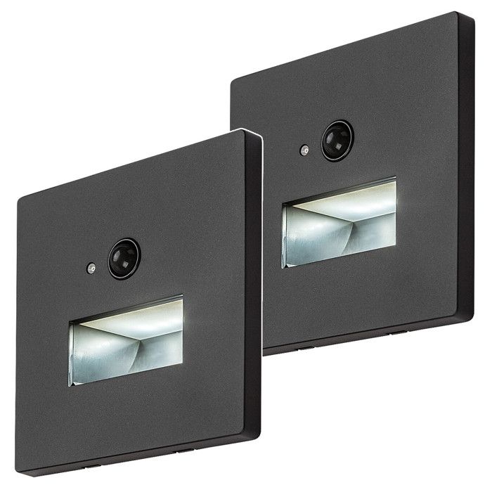 Lampe Lunca LED 1 W IP20 noire 3 000 4 500 6 500 K détecteur de mouvement détecteur de luminosité 77197 2 pièces Lampe Lunca LED 1 W IP20 noire 3 000 4 500 6 500 K détecteur de mouvement détecteur de luminosité 77197 2 pièces