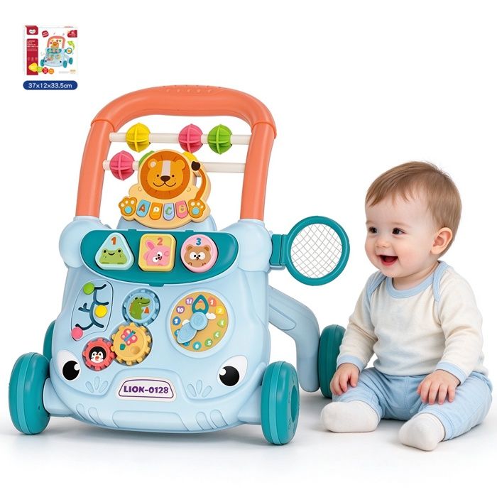 Trotteur Bébé Évolutif Multifonction Jouet dÉveil Musical avec Engrenages et