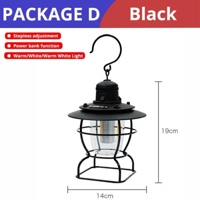 Lanterne à pétrole LED style rétro, lampe de table LED