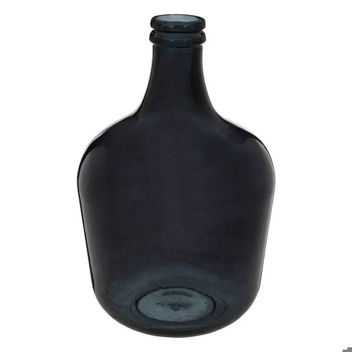 Dame Jeanne En Verre Recyclé Noir - Hauteur 42 Cm - Déco Bohème - Pour Intérieur - Vase, Décoration