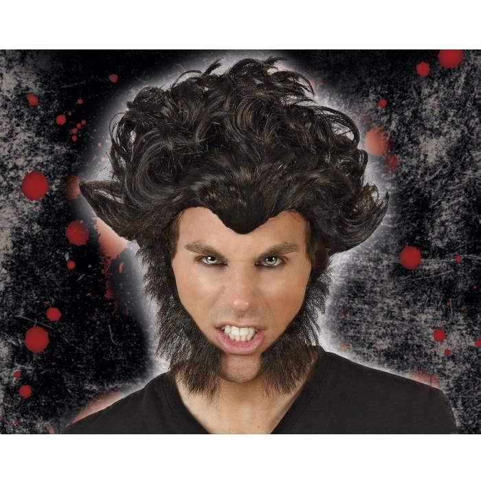 Comparer les prix de Perruque Loup-Garou avec Favoris - ATOSA - Halloween - Homme Adulte Noir Gris