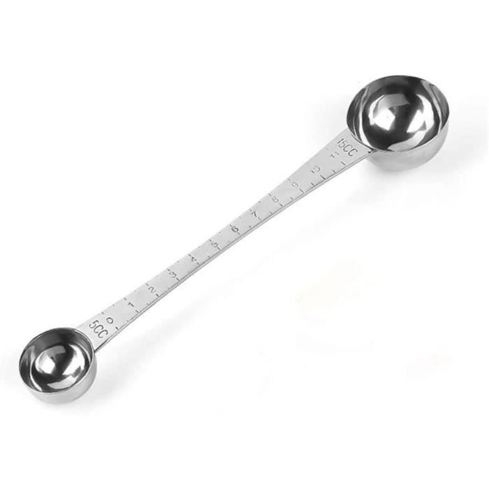 Mesure De Cuillère À Café Double Tête Cuillère 5cc 15cc, 2 Cuillères Paquet De Mesure en Acier
