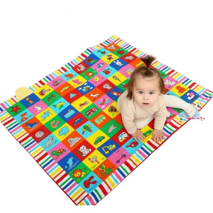 Tapis D Eveil Geant Animaux Et Vehicules Jeux Bebe 6 Mois Motricite Bebe Tapis D Activite Enfant Jouets Bebe 6 12 Mois A62 Cdiscount Puericulture Eveil Bebe