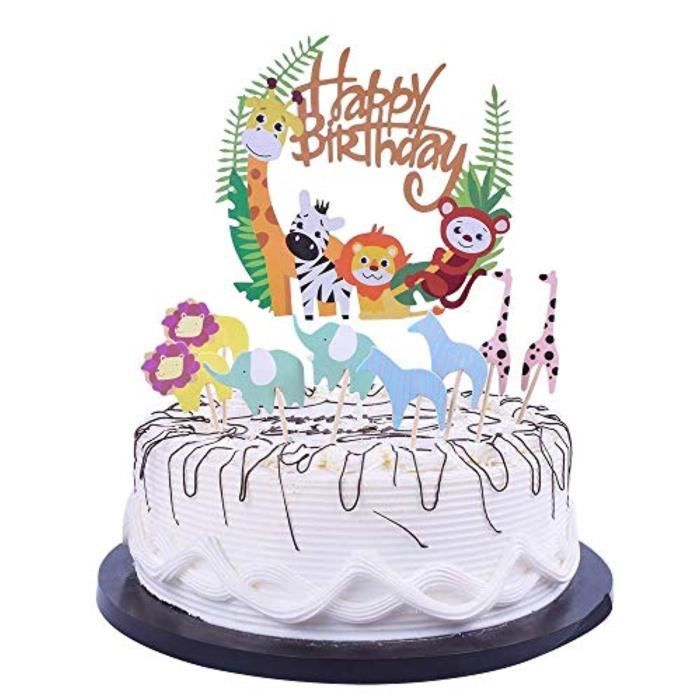 Support A Decorer Pnef8 Joyeux Anniversaire Gateau Gateau De Fete De Theme De Dessin Anime Anime Dcor Douche Anniversaire Fourni Cdiscount Maison