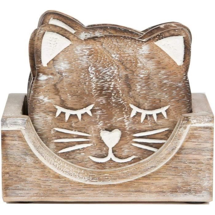 Lot De 4 Sous-Verres En Bois Et Liège – Design Naturel Pour Tasses, Bière Et Vin – Protection Meubles