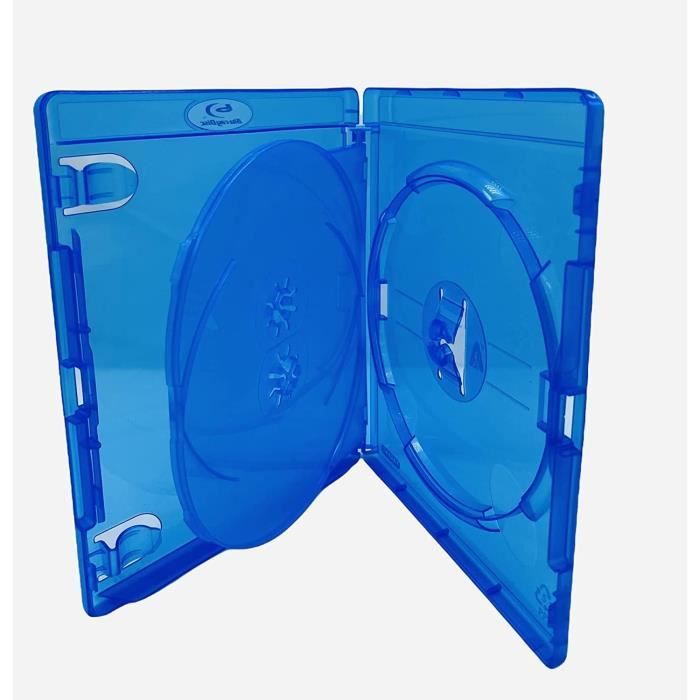 étuis Blu-Ray Boîtiers Blu-Ray Vision Media - Lot 5 étuis 8 Disques Tranche 25mm Boîtiers Polypropylène Vision Media