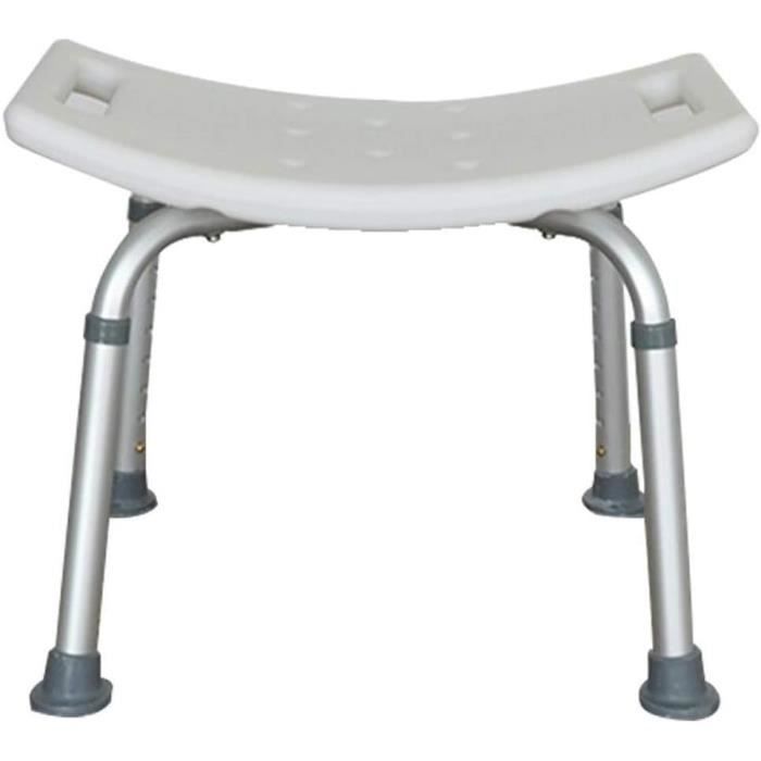 Tabouret Douche Renforcé Antidérapant DUMALD - Siège Bain Sécurité Maximale, Hauteur Ajustable Pour Personnes Âgées