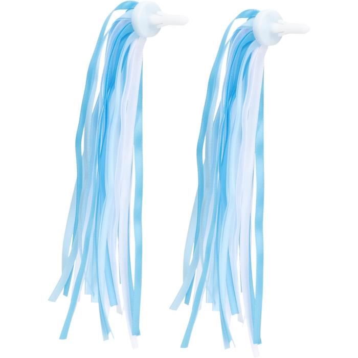 Rubans à Pompons Pour Vélos Enfants - 1 Paire, 28 Cm, Nylon, Accessoire Coloré
