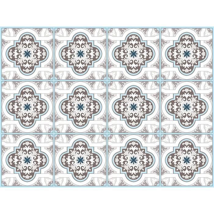 Lot De 20 Autocollants Carrelage Noir Et Blanc - 15 Cm - Pour Crédence/dosseret - Neuf