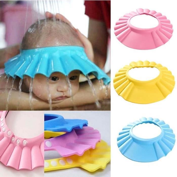 Lot De 3 Pcs Visiere De Bain Bonnet Reglable Casquette De Douche Accessoire De Bain Pour Bebe Cdiscount Puericulture Eveil Bebe