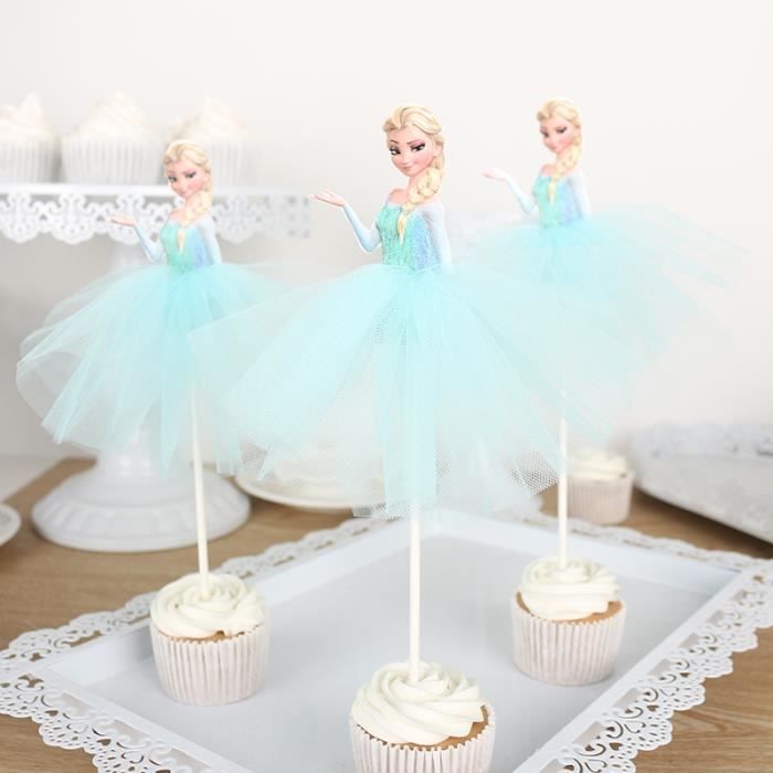 4 Princesse Cupcake Topper Cours De Patisserie Cartoon Les Filles Anniversaire Decoration Cdiscount Maison