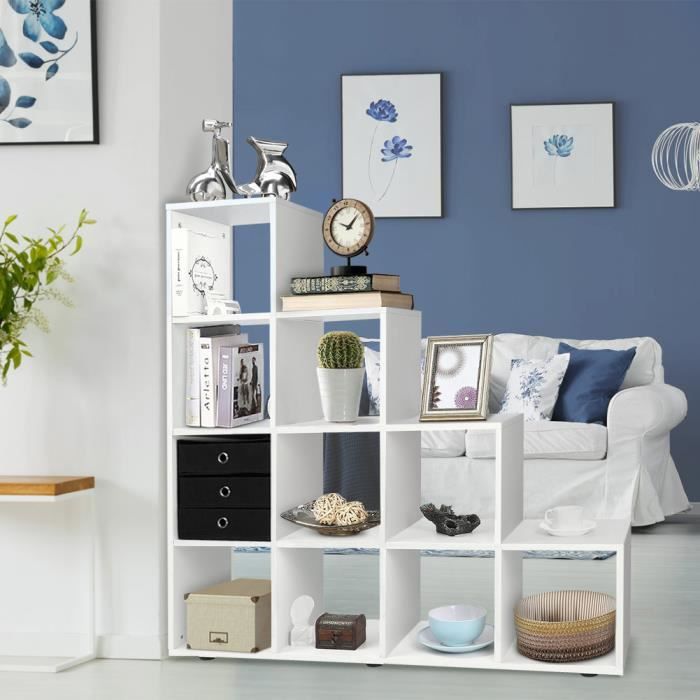 10 Grilles Bibliotheque Etagere Cube De Rangement En Bois Blanc