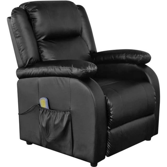 Fauteuil De Sol Pliable Anthracite – Confort Réglable En Cuir Synthétique | Pour Détente Intérieur Et Extérieur