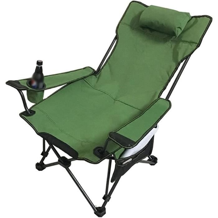 KADVA Chaise pliante CAMPChair 1.0 avec les dimensions 48 x 41 x 44/92 cm Chaise de camping avec matériaux solides Construction stable et pliable Facile à transporter Confortable Couleur verte