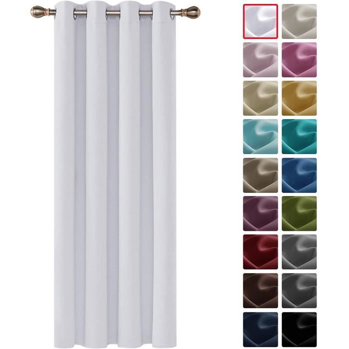 Rideau Chambre Decorative Super Soft Oeillets Rideau Occultant A Oeillet Fenetre Rideau Pour Bebe Garcon 132x214cm Blanc Pale Gris Cdiscount Maison