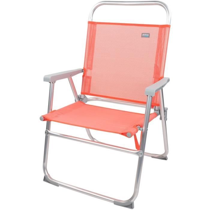 chaise pliante haute en aluminium aktive beach-coral