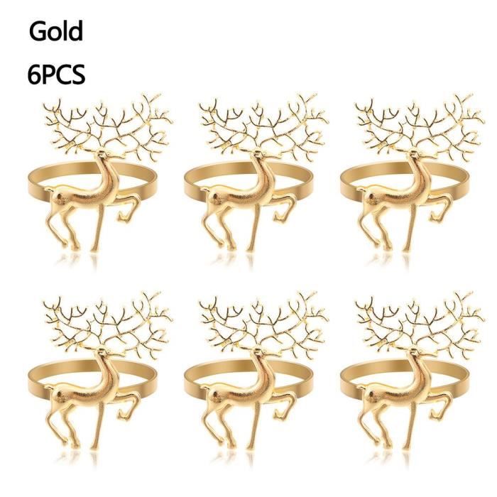 Lot De 6 Ronds De Serviette De Noël, Anneaux De Porte-serviettes En