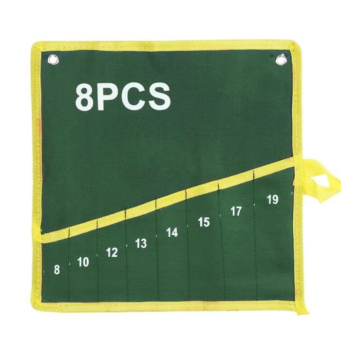 Retoo Jeu de clés mixtes | Jeu de clés mixtes | Clé à cliquet | 8 pièces | SW 8-24 mm | Clé mixte | Sac à roulettes | Outil à main | Clé à molette