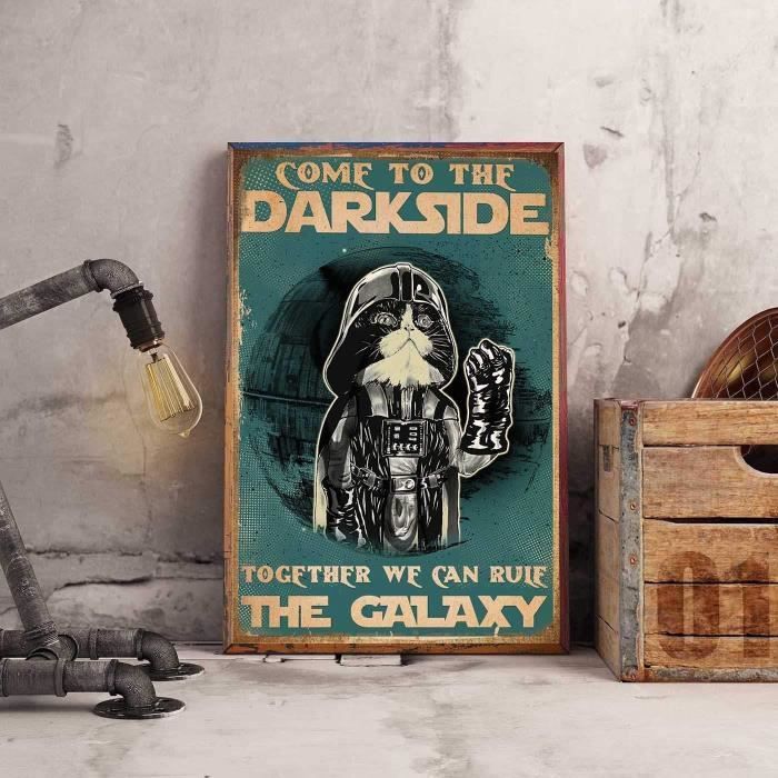 Poster En Metal Chat Vader Dark Vador Star Wars Ideal Pour La Fete Des Peres Un Anniversaire 30 5 X 40 6 Cm Cdiscount Maison