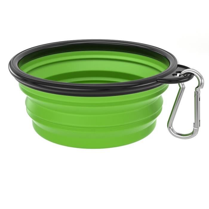 AUSYIWI Bols Pliables en Silicone avec Gobelet Pliable en Silicone de 200 ml et Fourchette de Service en Acier Inoxydable, pour le Service Idéal pour les Voyages et le Camping