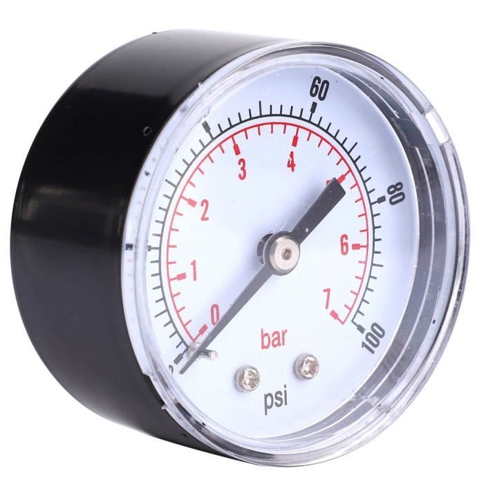 Manomètre Acier Inoxydable 50mm - Plage 0-60 PSI / 0-4 Bar, Raccord 1/8" BSPT Arrière, Pour Air/eau/huile