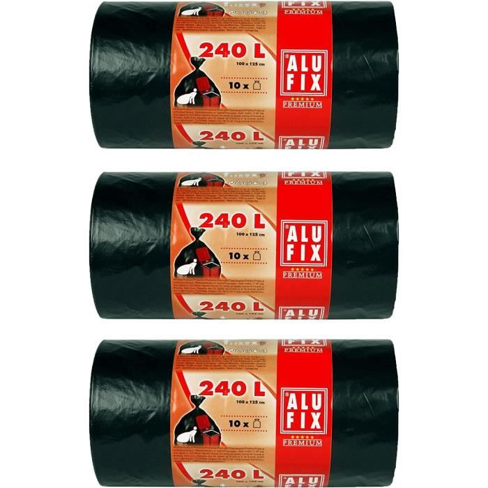 VARIOSAN Sacs-Poubelle 240L Extra Résistants - Lot De 5 Pièces Bleus 90µ