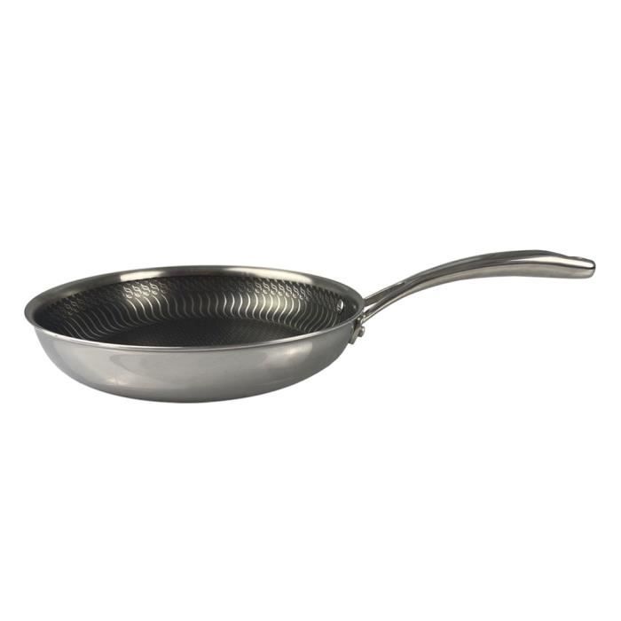 Poêle à frire Olympe inox tripli 28 cm - Baumalu 51 Argent