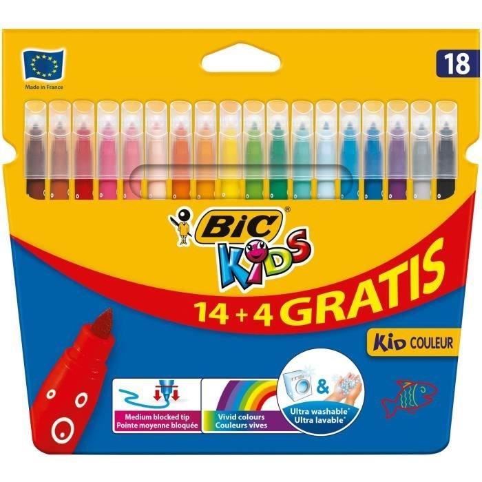 BIC BIC Kids Couleur Feutres De Coloriage Pour Enfants Pointe Moyenne Couleurs As 