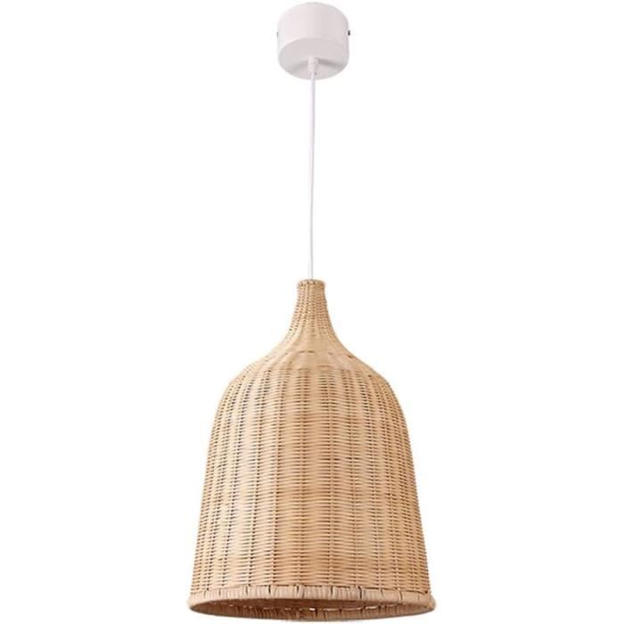 4 Pièces En Bambou Tissé Abat-jour Fait à La Main Luminaire Suspendu