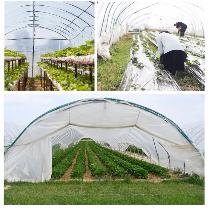 Dilwe Film de PE Accessoire agricole serre couverture plante jardin anti-poussière transparente film plastique PE