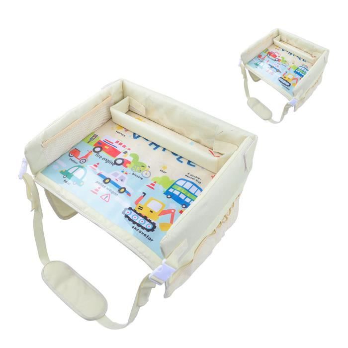 Plateau De Voyage Pour Siège Auto Enfant – 40x32 Cm, Avec Sangles Réglables, Poches, En Polyester Et éponge - 7
