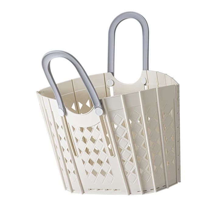 Panier à Linge Plastique Perforé Petit - Organisateur Multifonction Avec Poignée - 20,3x18,2x18,2 Cm - Jaune