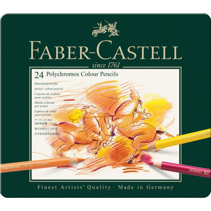 FABER-CASTELL Boîte Métal 24 Crayons Polychromos - Cdiscount Beaux-Arts et  Loisirs créatifs