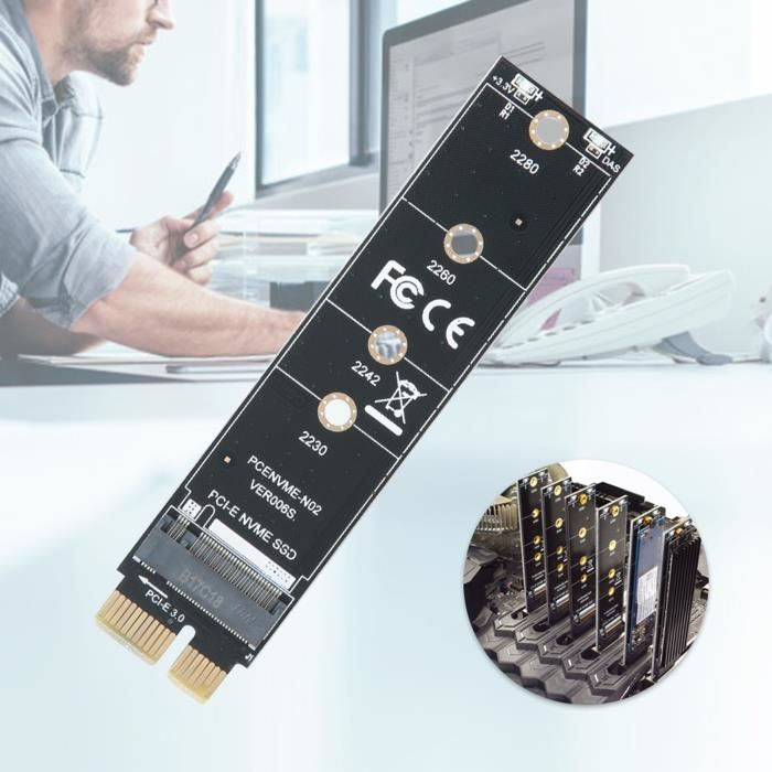 Carte D'extension PCI-E Vers M.2 NVMe - Adaptateur Pour SSD M2 NGFF (2230 à 2280) - 8
