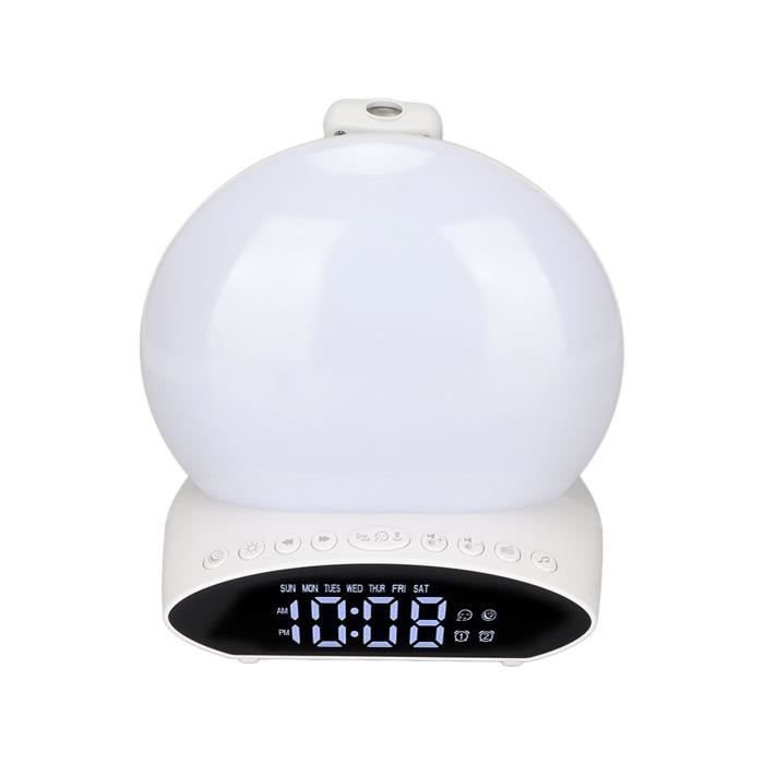 Réveil Simulateur D'aube Pour Enfants, Lune Veilleuse, Alarme Lumineuse, AJ320A