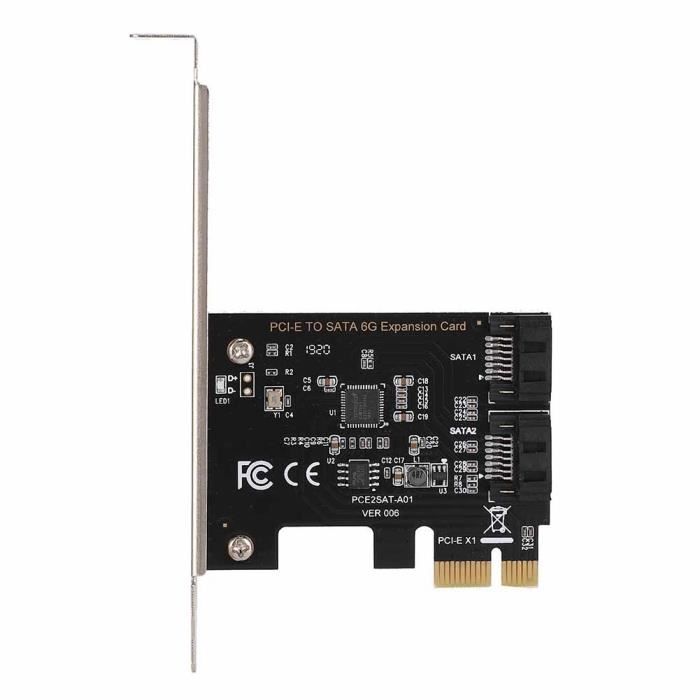 Carte PCI-Express Vers 2 Ports SATA III 6Gbps - Extension Pour Disques Durs SSD/HDD - Plug & Play