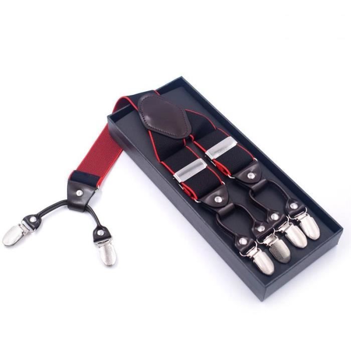 Bretelles élastiques Robustes 5,1 Cm Avec Clips - Noir/blanc, Taille L, Pour Pantalons De Travail, Jeans, Tenues Décontractées - 13