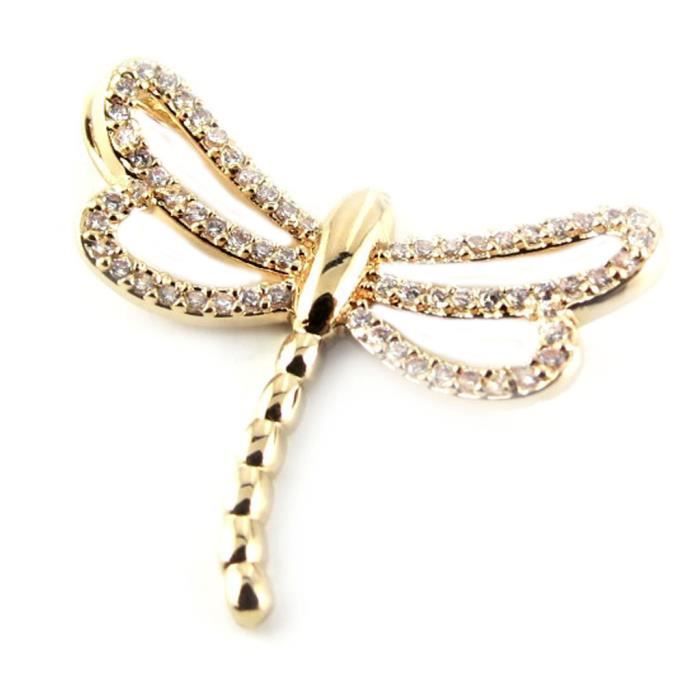 Collier libellule plaqué or
