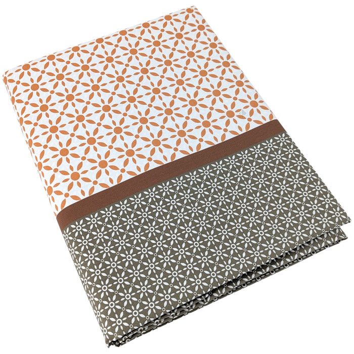 Drap plat 280x310 cm percale coton longues fibres GABIN marron