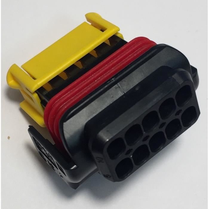 Connecteur électrique Molex 10 Broches - Pas 4,25 Mm, Câble 13 Cm - Pour Phares, Feux Arrière Auto - Réf. équivalentes 98788, 987881201