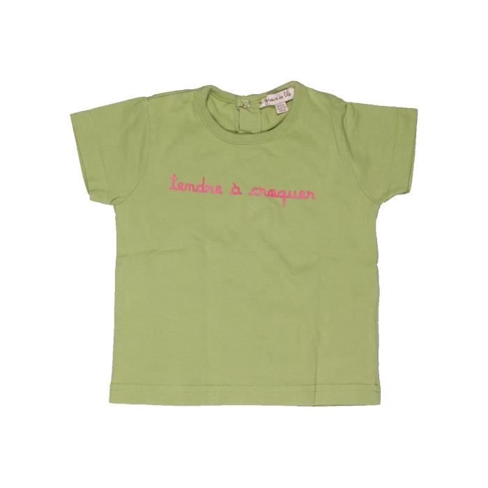 T Shirt Manches Courtes Bebe Fille Grain De Ble 12 Mois Vert Ete Vert Cdiscount Pret A Porter