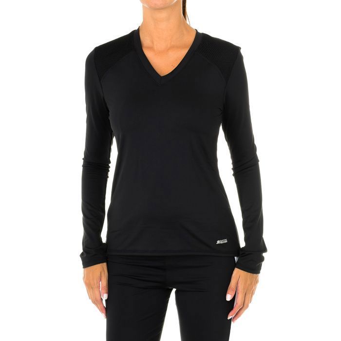 T-shirt de sport à manches longues pour femme S06S8-Le noir