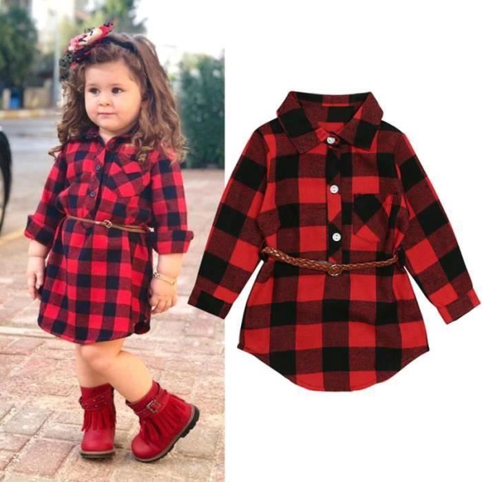 Generic Robe Bébé Fille - Sans Manches - En Coton - Avec Sac Cartable Tissé  - Rouge - Prix pas cher