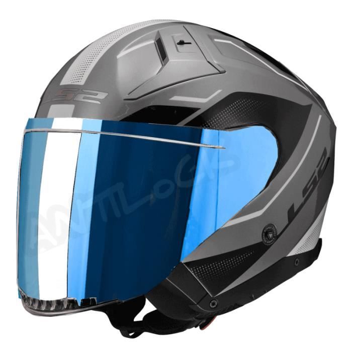 Casque Moto Jet LS2 Infinity II Veyron - Homologué ECE 22.06 - Gris/blanc Brillant - Léger Et Sécuritaire - 13