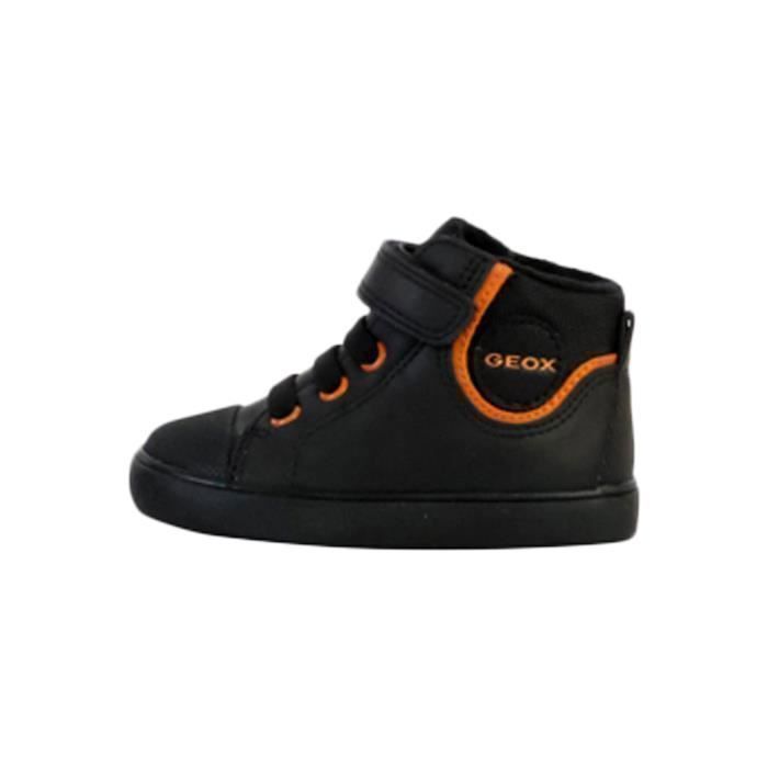 Geox Basket Montante à Scratches Geox  Gisili Wax.Synt Nylon - Noir/DK Orange