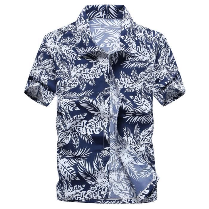 Chemise Homme YH Summer Leisure Beach Manches courtes Gris