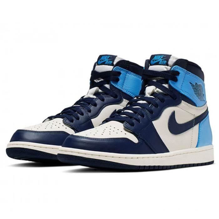 Basket Air-Jordan 1 Retro High Chaussures de AJ 1 pour Femme Homme Bleu  AJS590476 Bleu - Cdiscount Chaussures