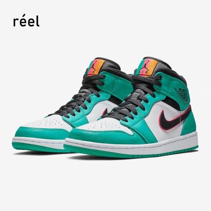 Air-Jordan 1 Mid SE South Beach 852542-306 Blanc - Cdiscount Chaussures
