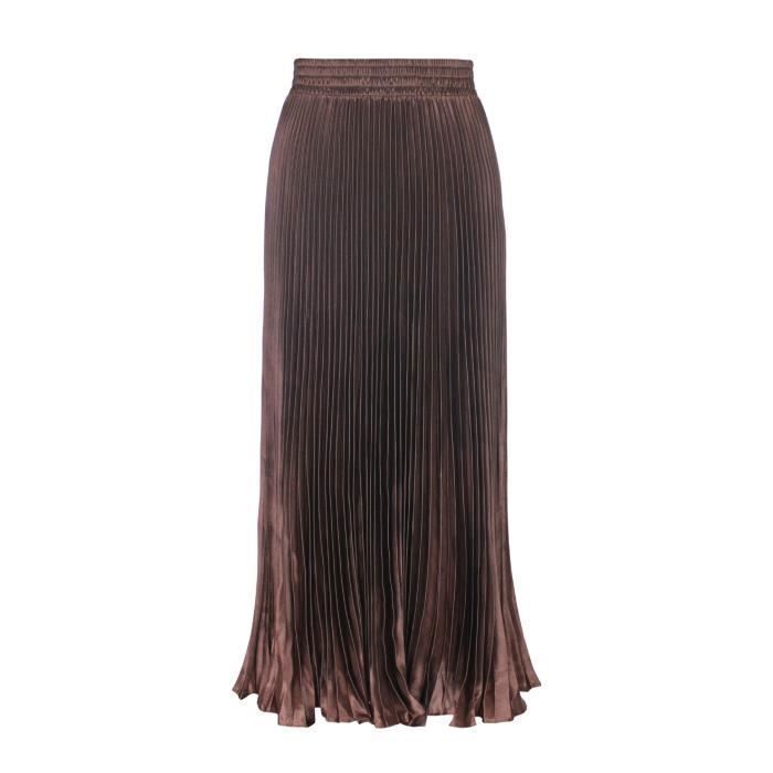 Jupe longue plissée printemps et été pour femme Jupe longue coupe